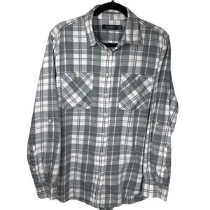 Lauren Ralph Lauren Women XL Plaid Twill Cotton Roll Tab Sleeve Button Up Shirt‎